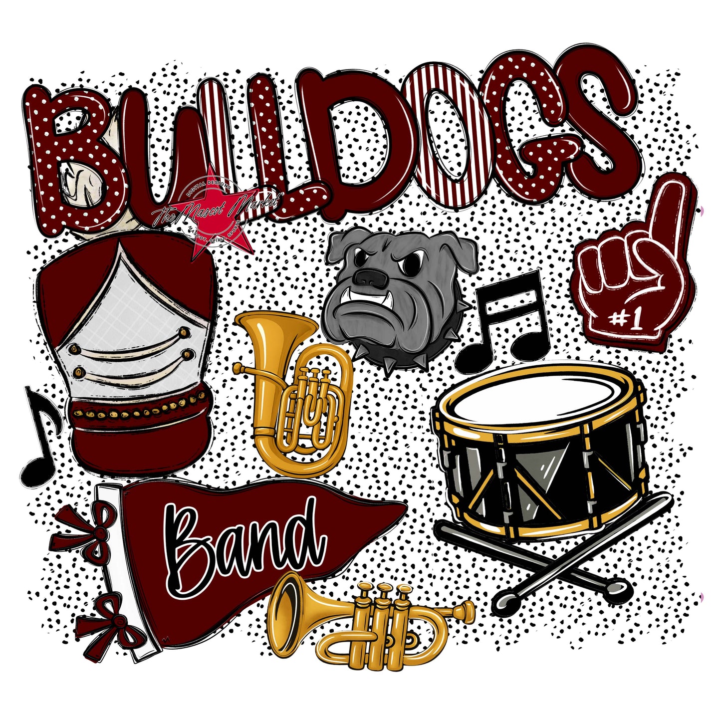 Bulldogs Band Spirit-Maroon