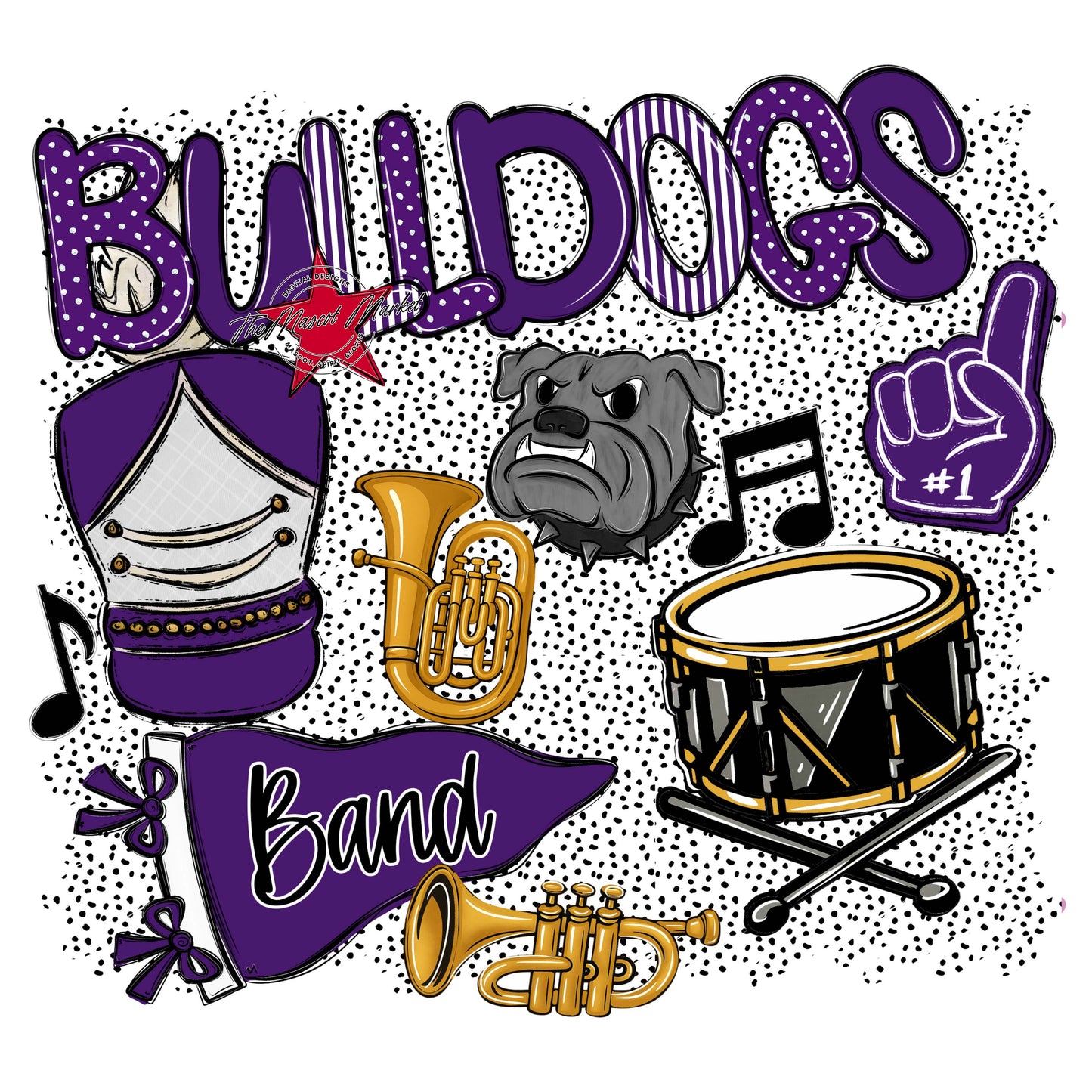 Bulldogs Band Spirit-Purple