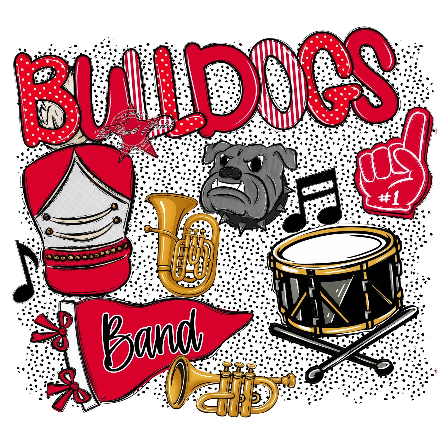 Bulldogs Band Spirit-Red
