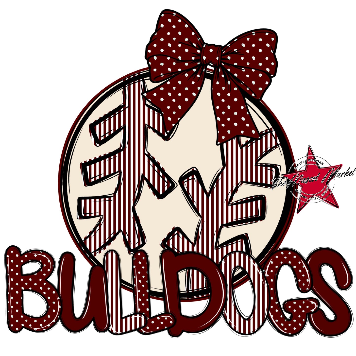 Bulldogs Baseball-Softball Spirit Design-Maroon