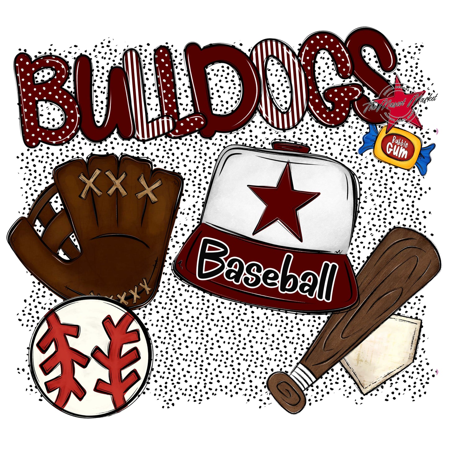 Bulldogs Baseball Spirit-Maroon