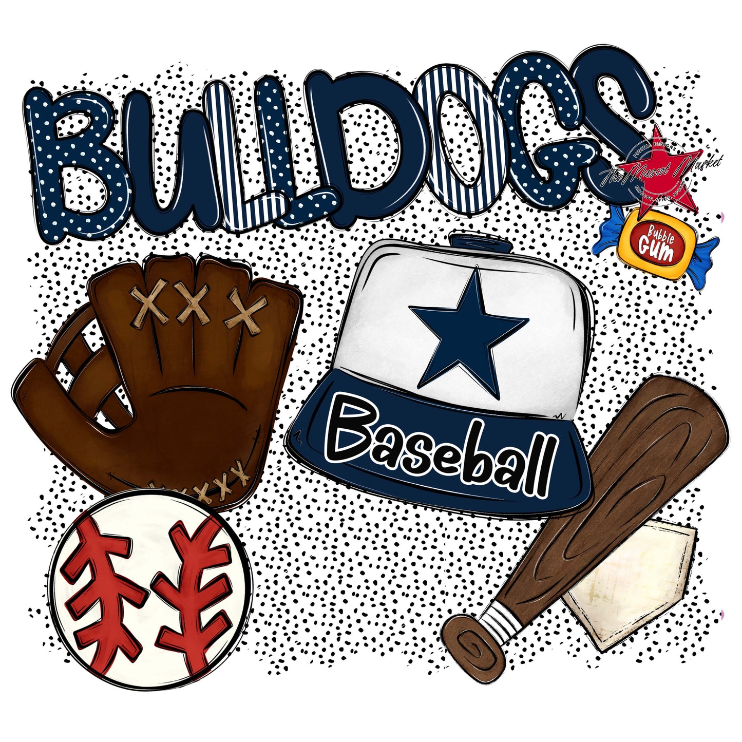 Bulldogs Baseball Spirit-Navy