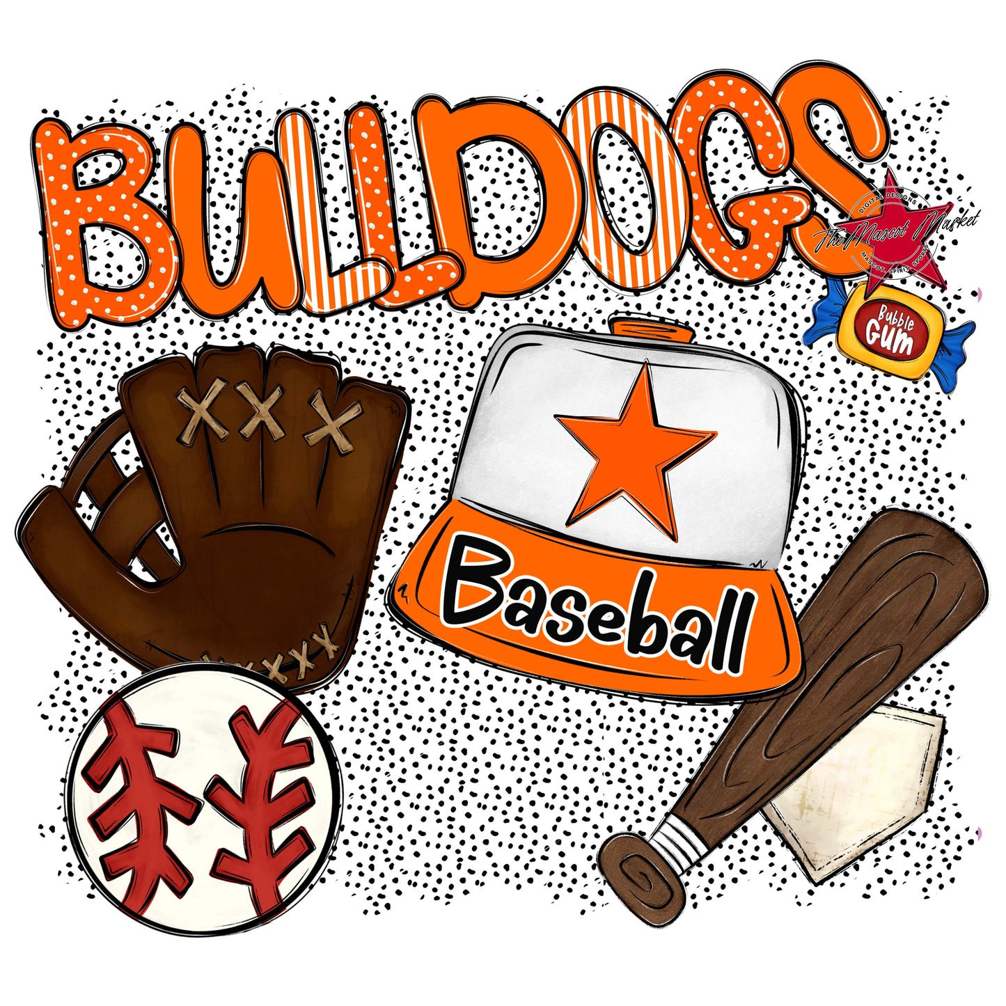 Bulldogs Baseball Spirit-Orange