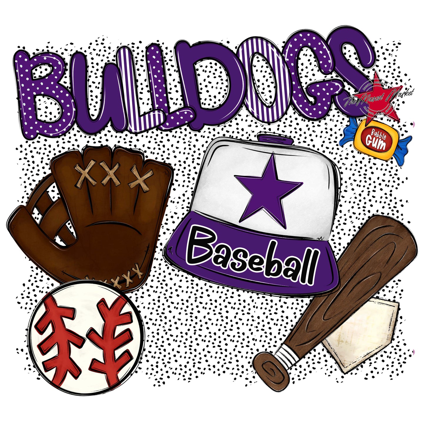 Bulldogs Baseball Spirit-Purple
