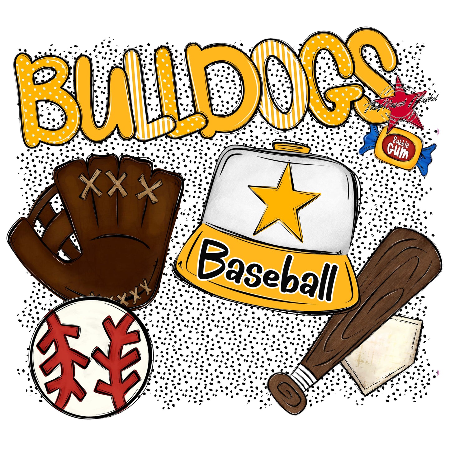 Bulldogs Baseball Spirit-Yellow