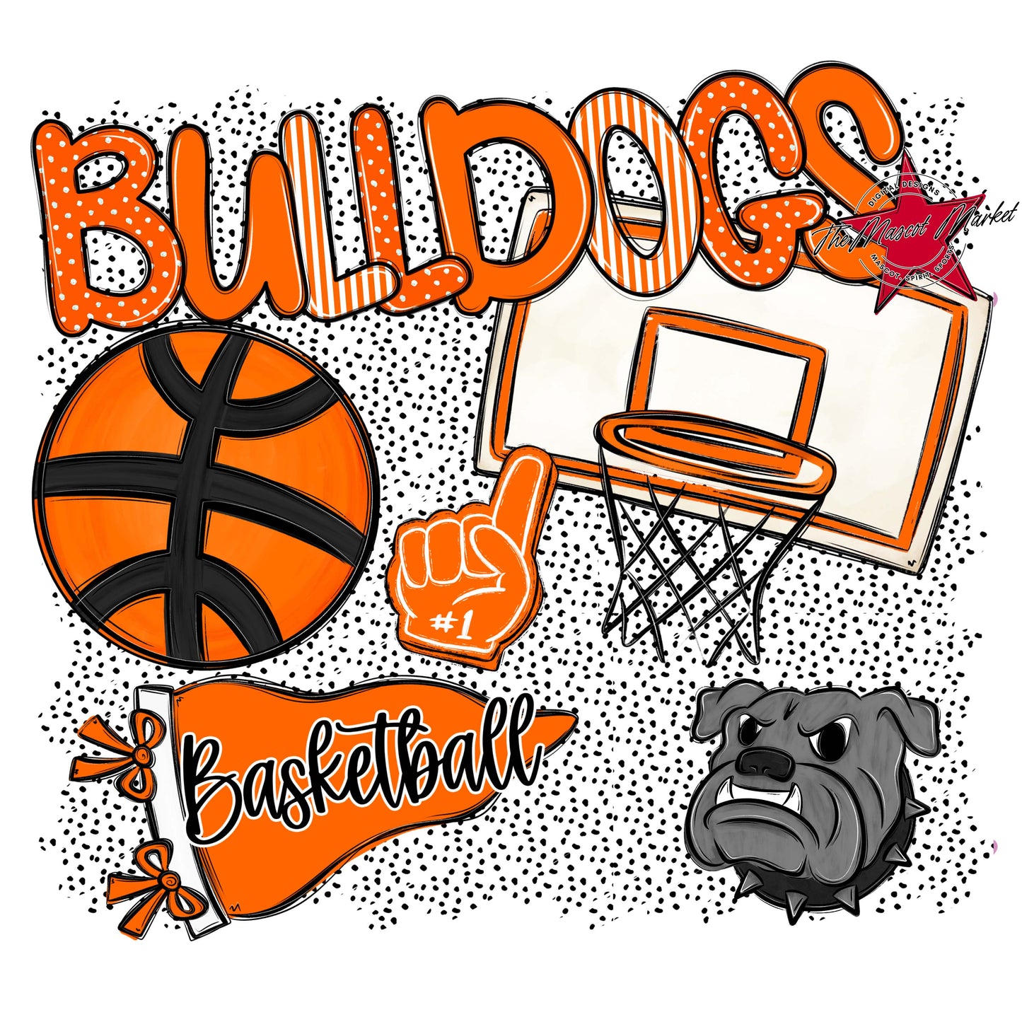 Bulldogs Basketball Spirit-Orange