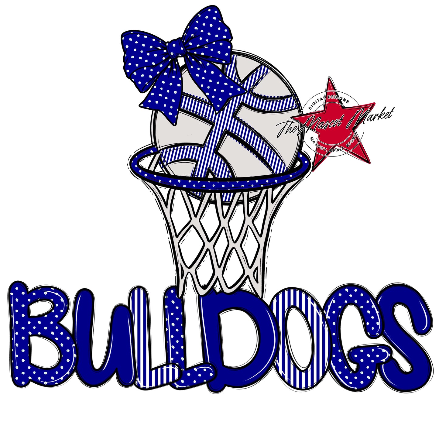 Bulldogs Basketball Spirit Design-Blue
