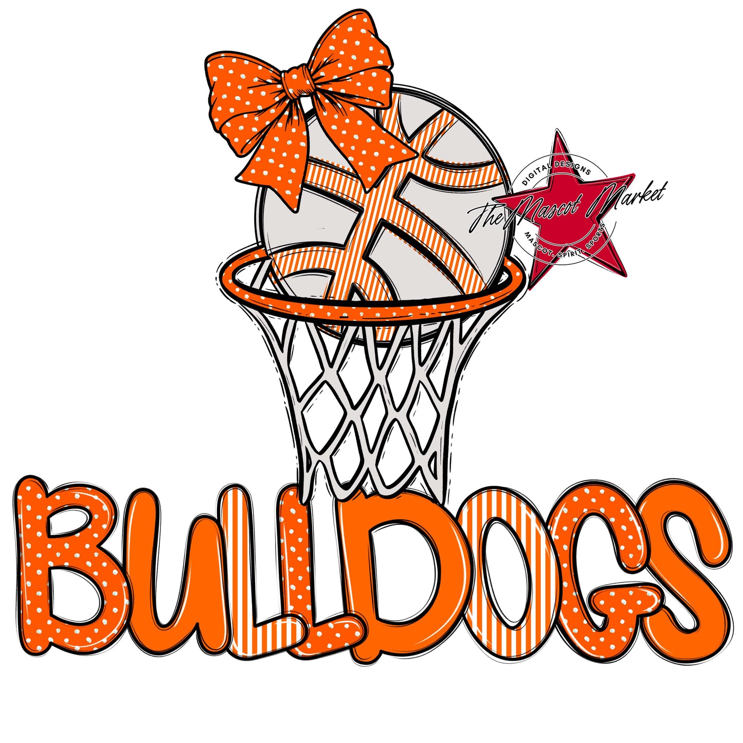 Bulldogs Basketball Spirit Design-Orange