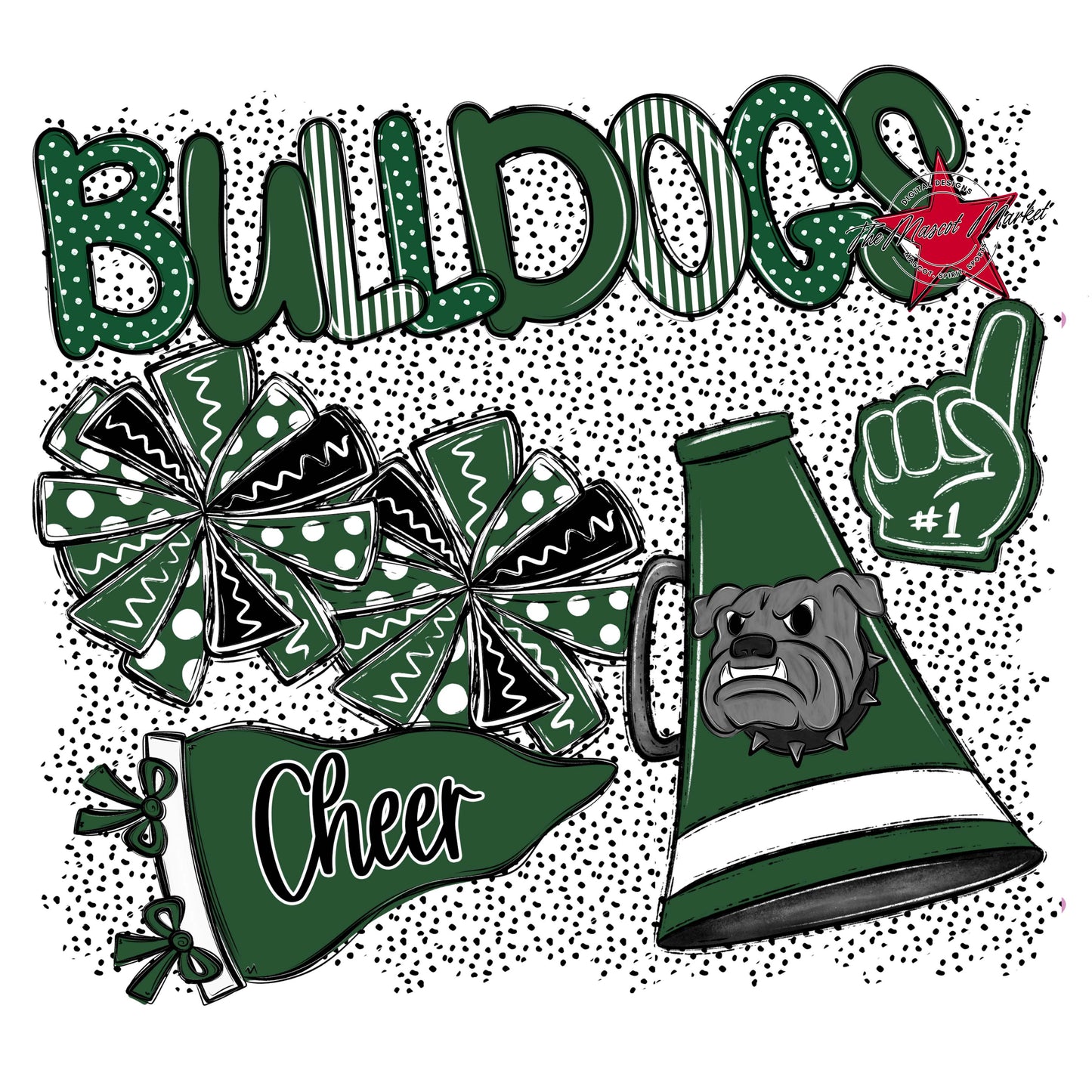 Bulldogs Cheer Spirit-Green