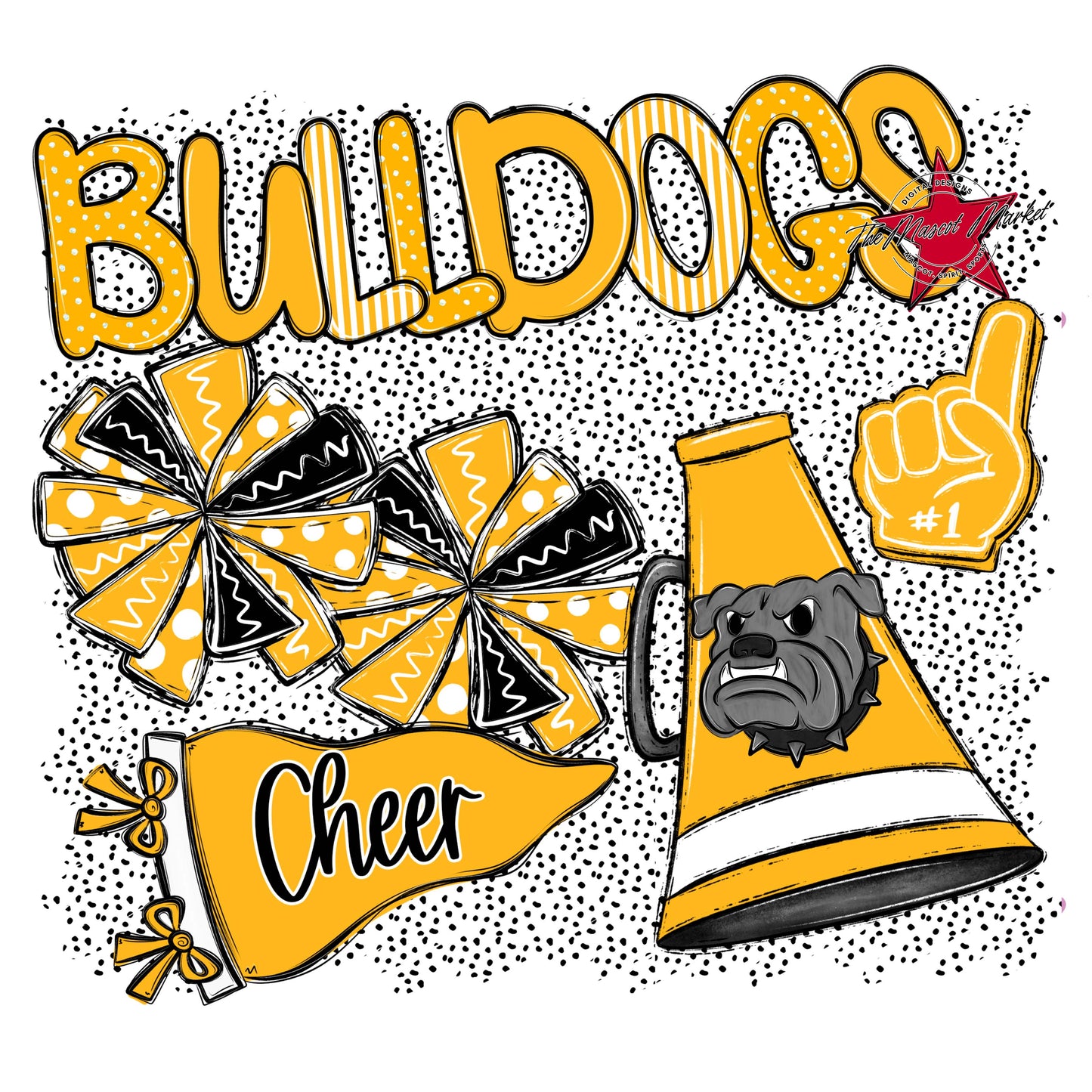 Bulldogs Cheer Spirit-Yellow