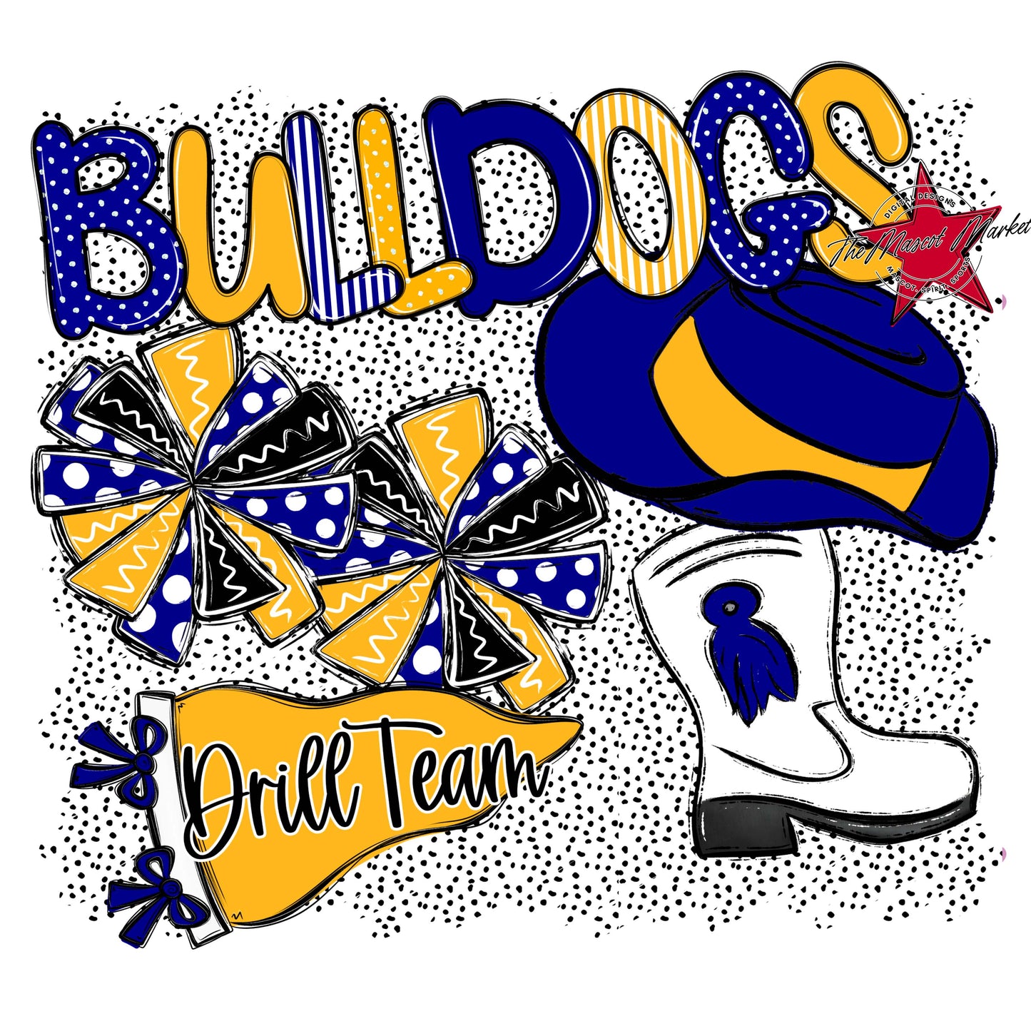 Bulldogs Drillteam Spirit-Blue & Yellow