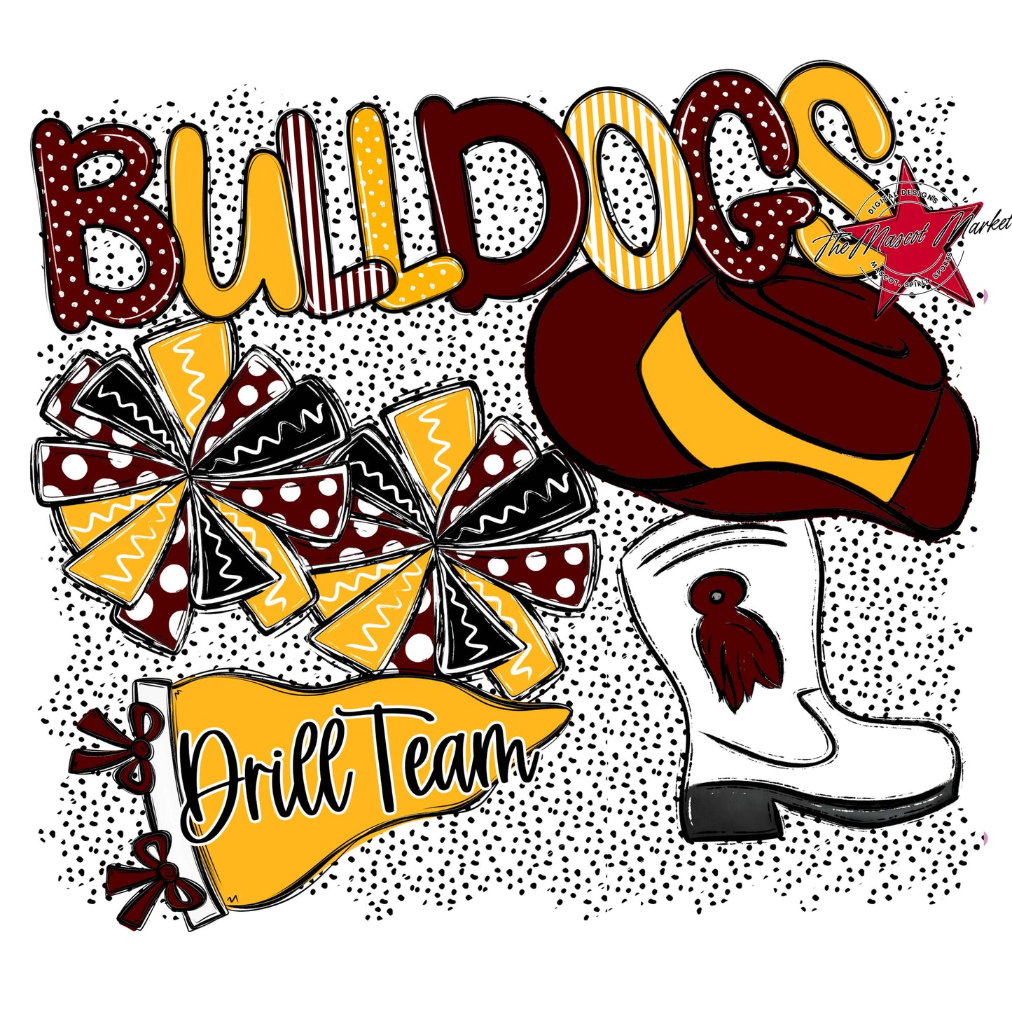 Bulldogs Drillteam Spirit-Maroon & Yellow