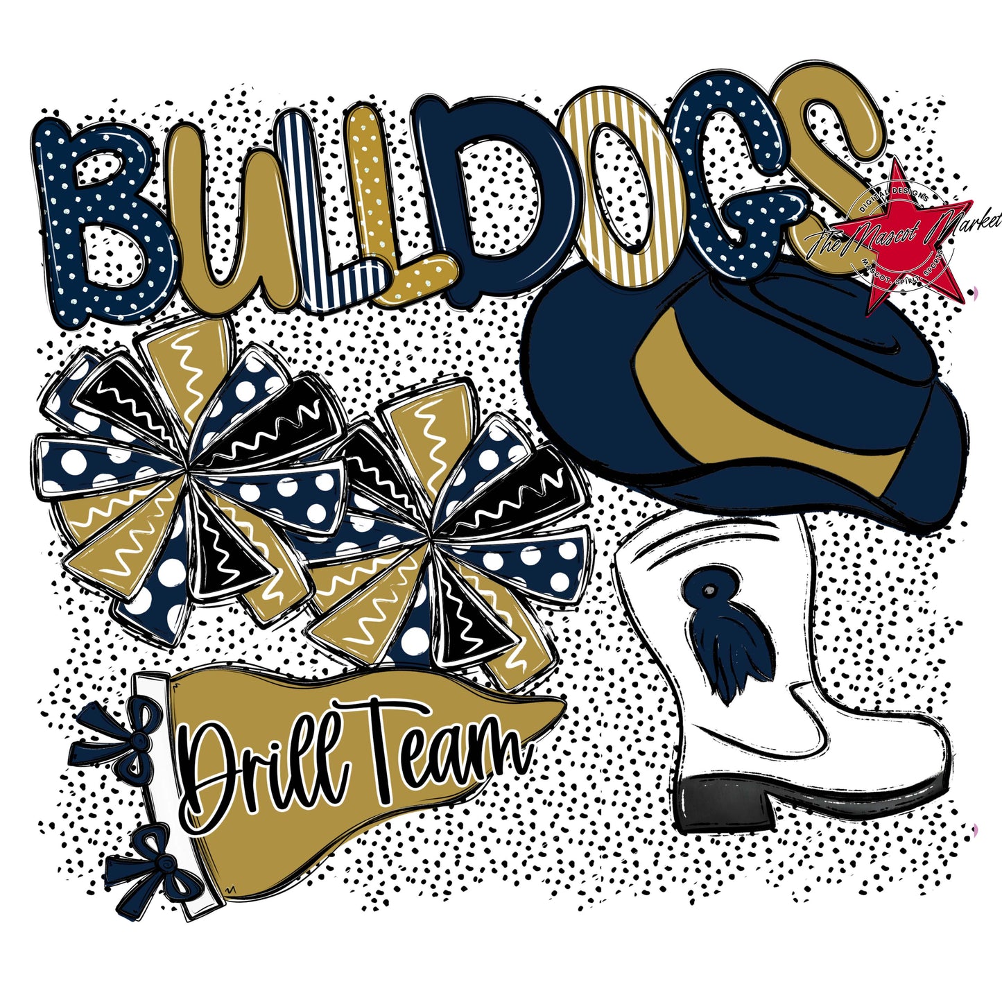 Bulldogs Drillteam Spirit-Navy & Gold