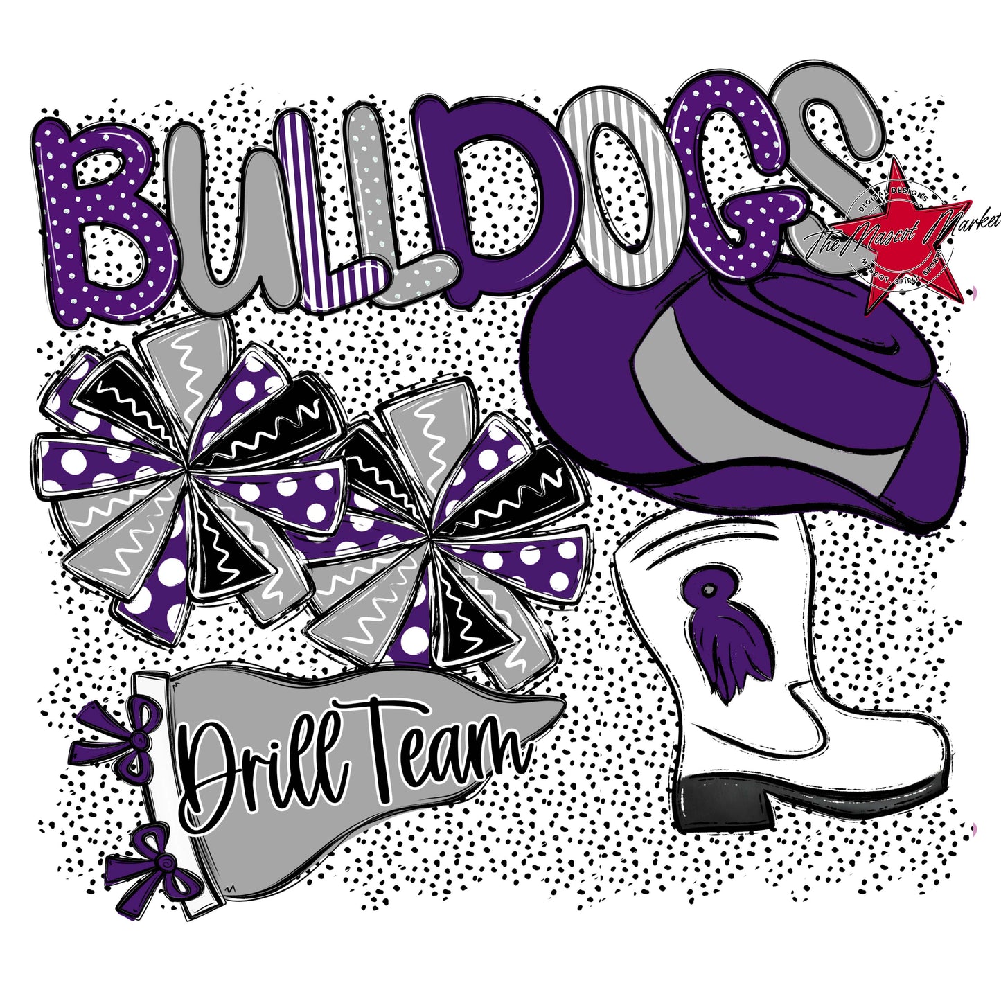 Bulldogs Drillteam Spirit-Purple & Grey