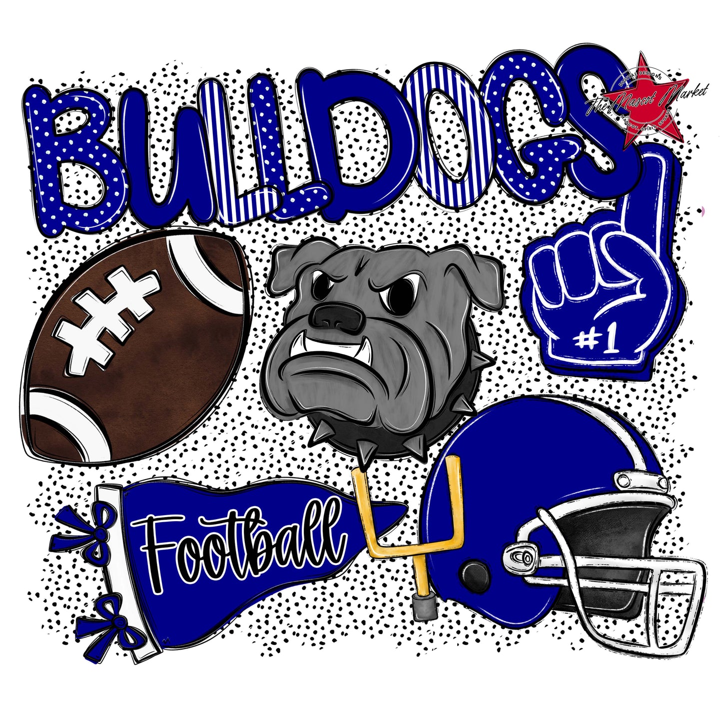 Bulldogs Football Spirit-Blue