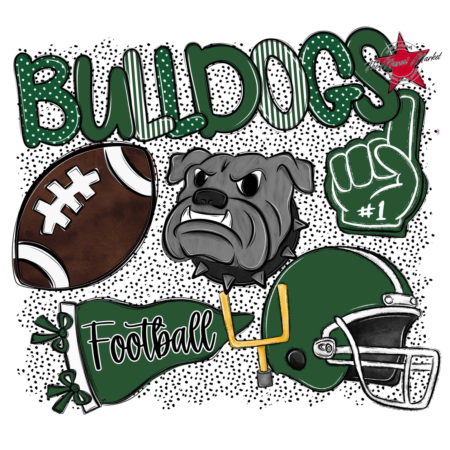 Bulldogs Football Spirit-Green