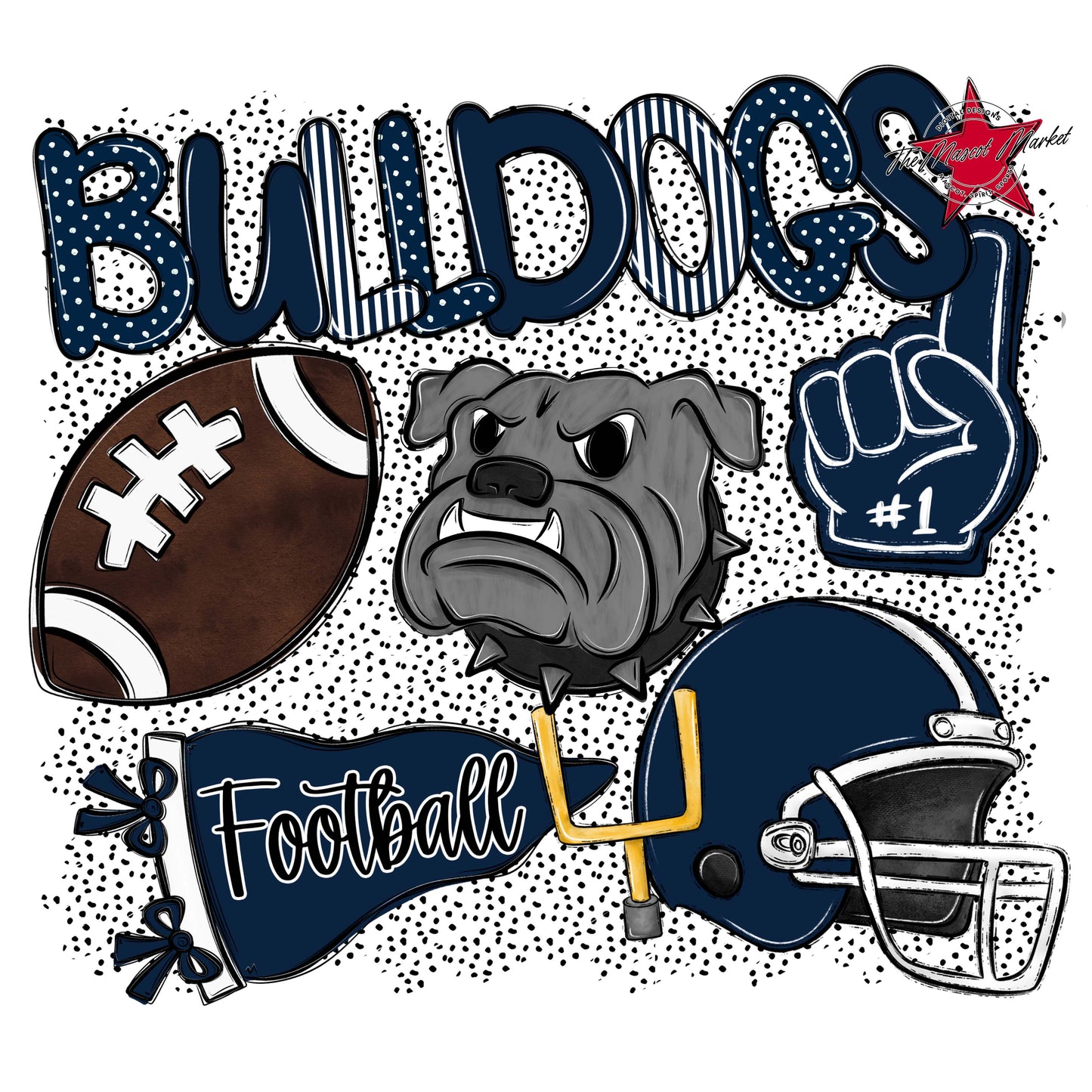 Bulldogs Football Spirit-Navy