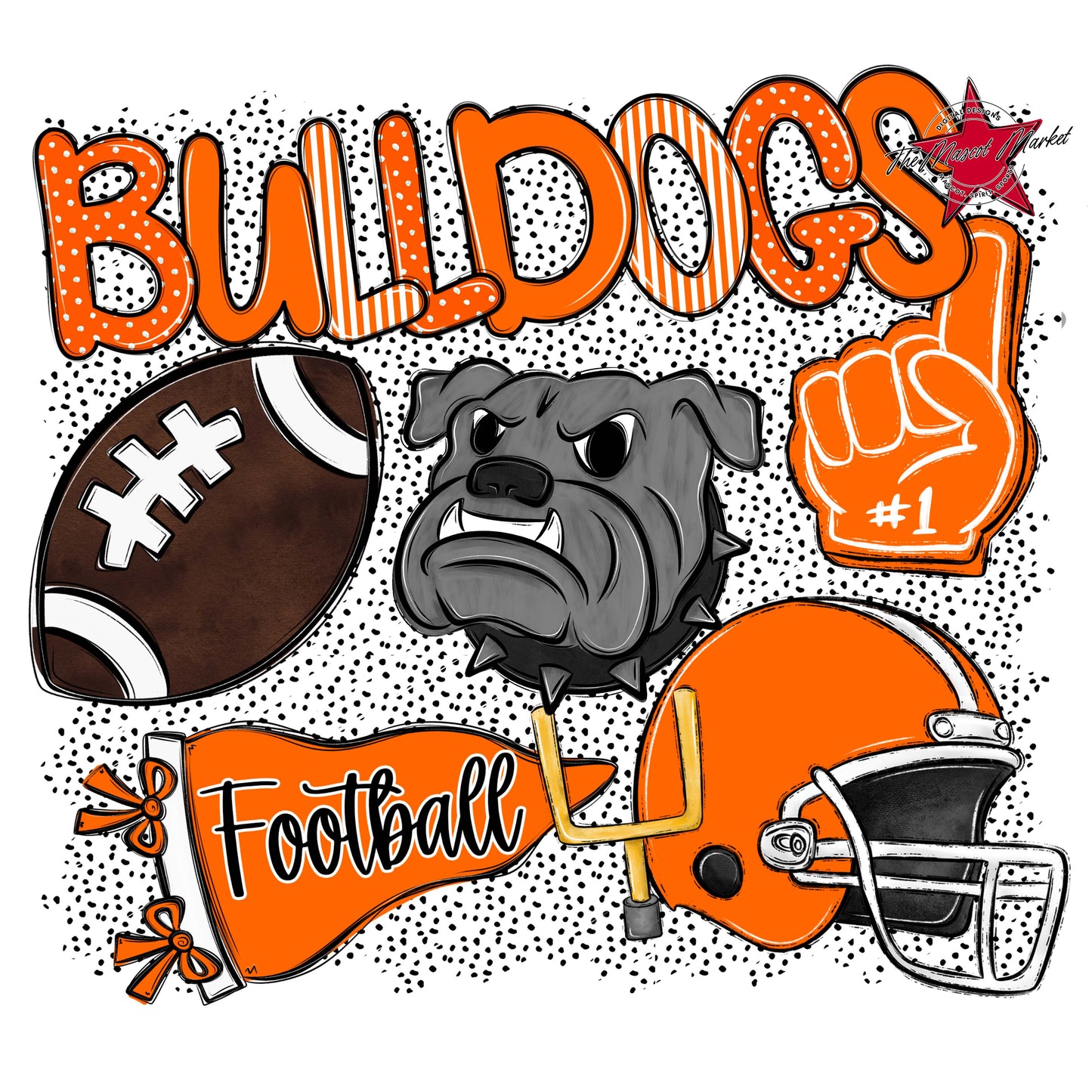 Bulldogs Football Spirit-Orange