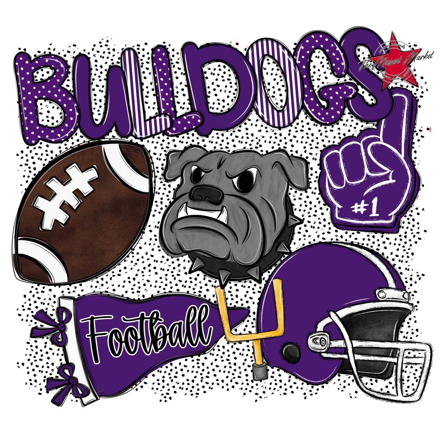 Bulldogs Football Spirit-Purple