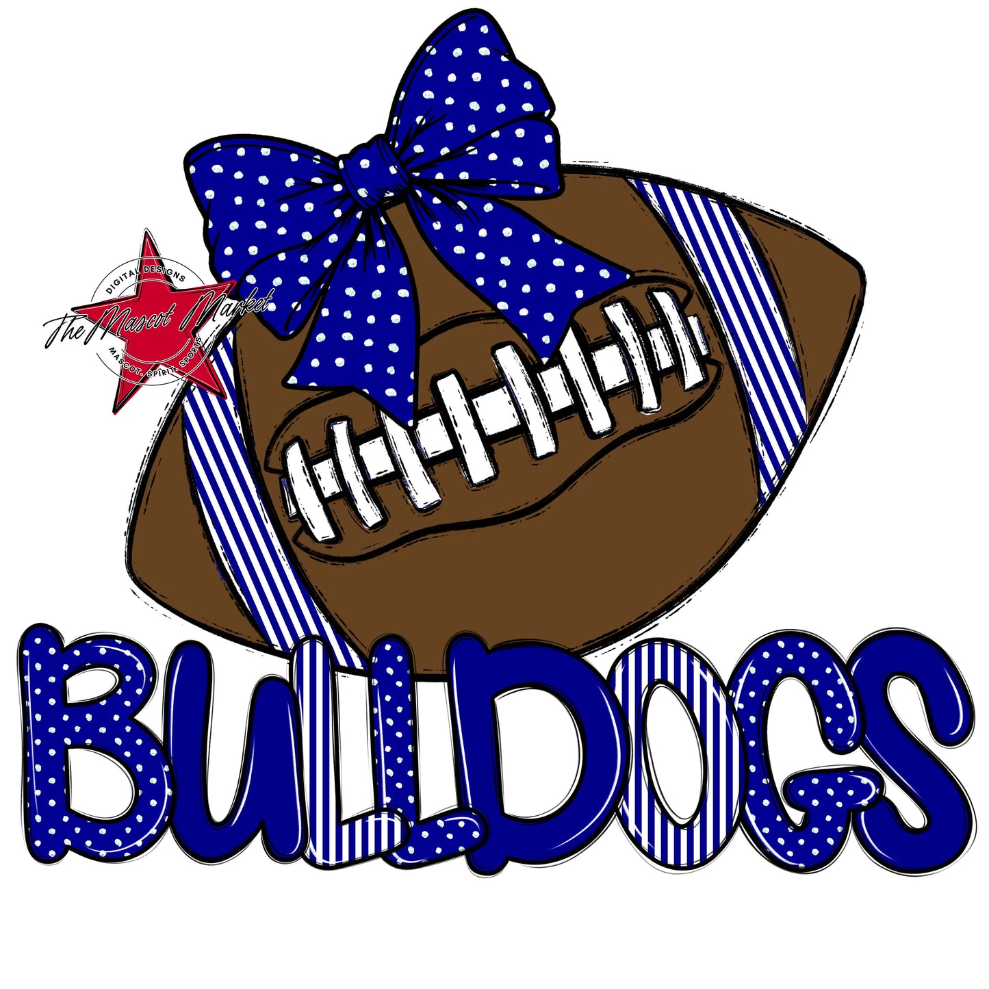Bulldogs Football Spirit Design-Blue