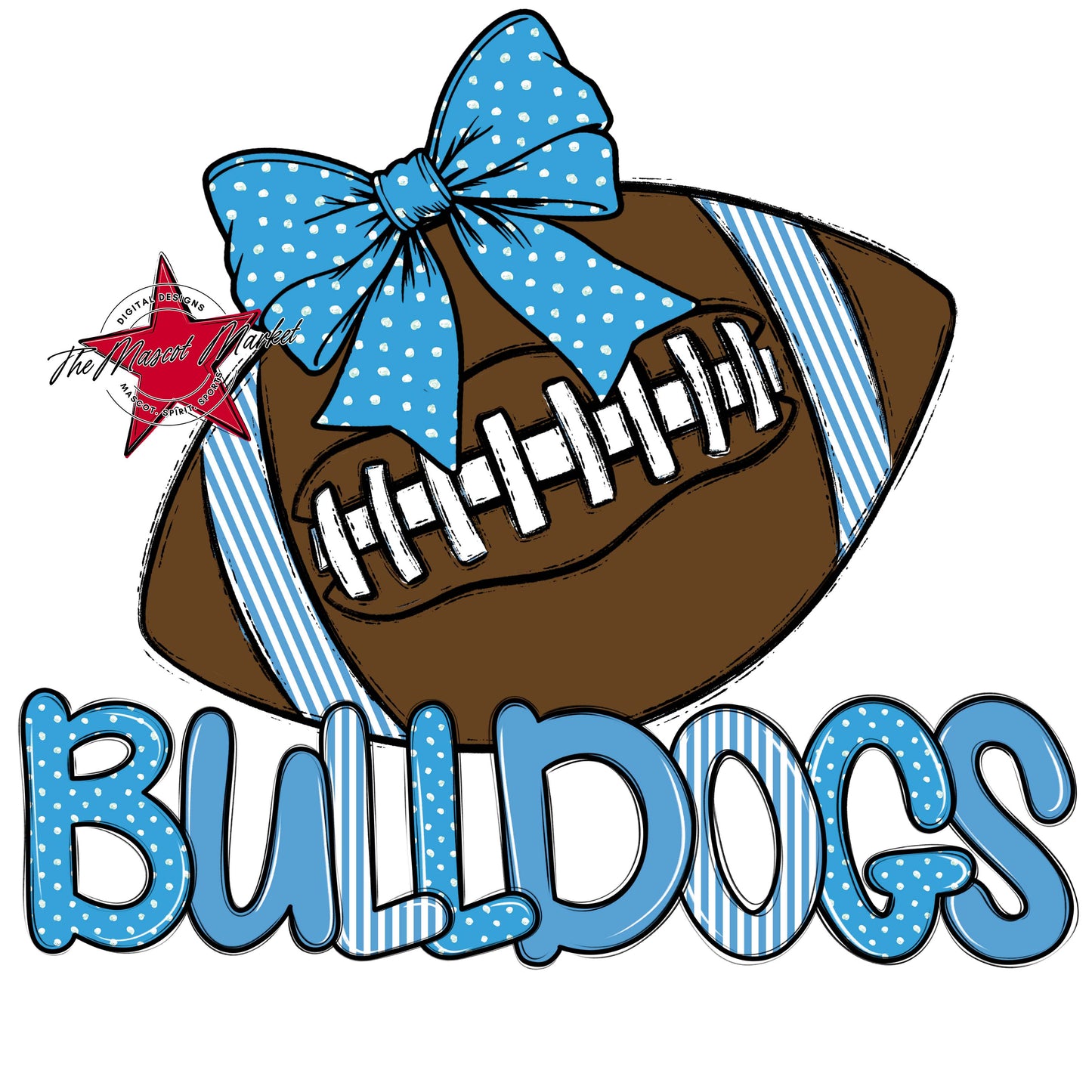 Bulldogs Football Spirit Design-Carolina Blue