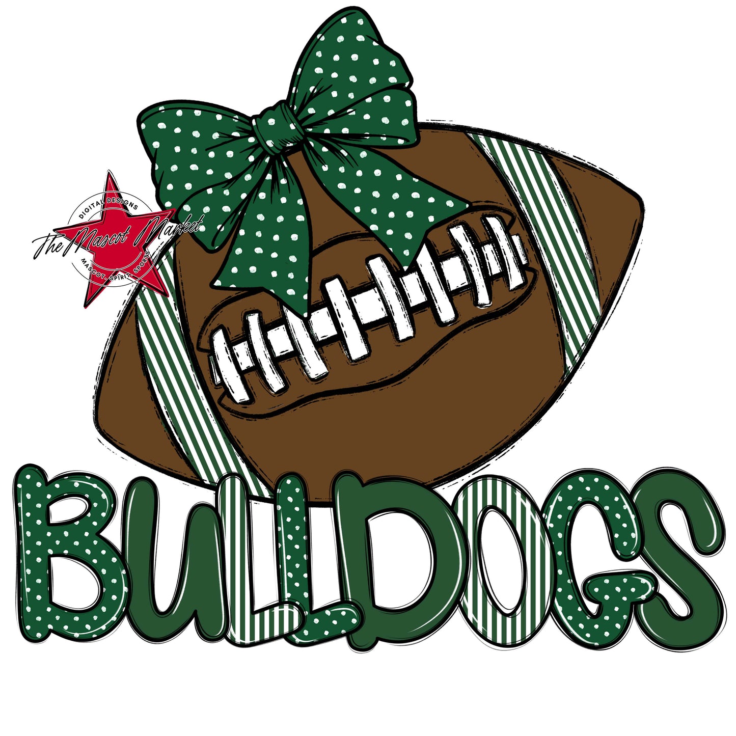 Bulldogs Football Spirit Design-Green