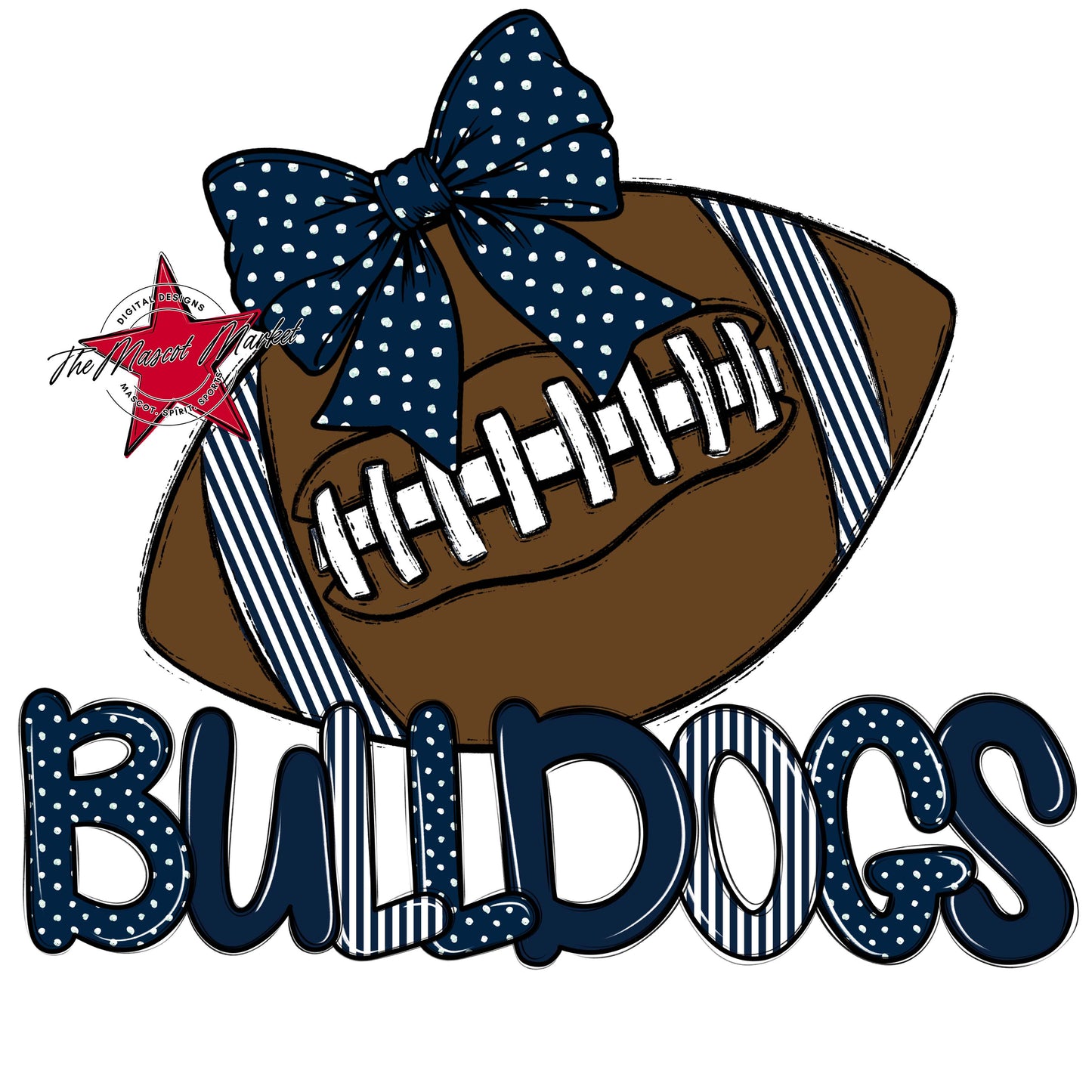 Bulldogs Football Spirit Design-Navy