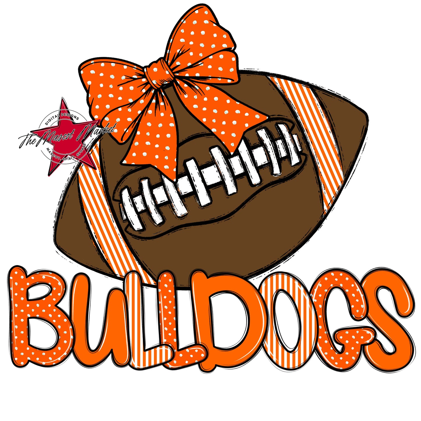 Bulldogs Football Spirit Design-Orange