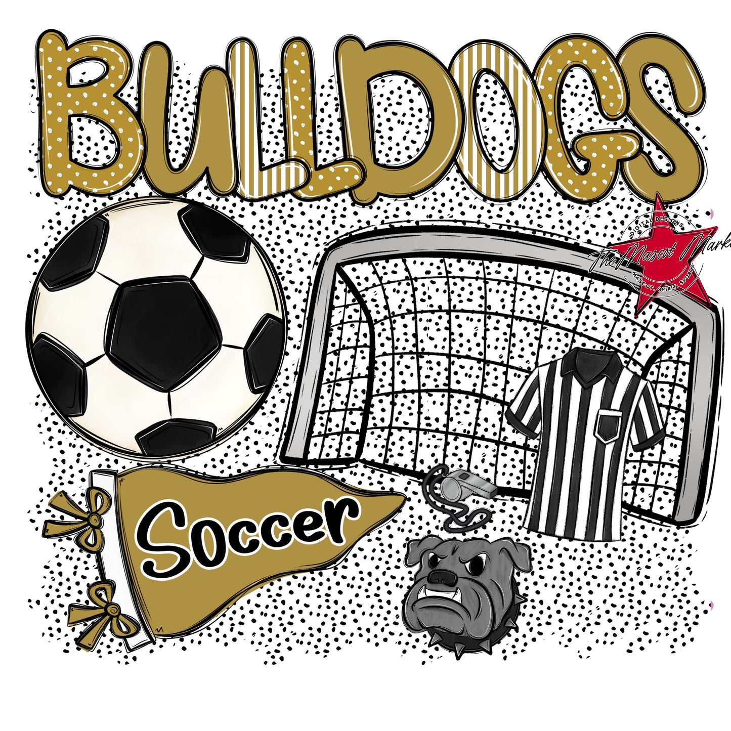 Bulldogs Soccer Spirit-Gold