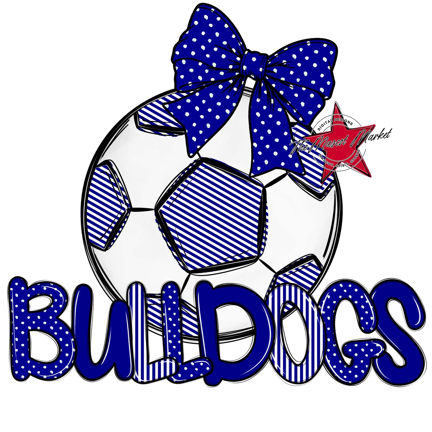 Bulldogs Soccer Spirit Design-Blue