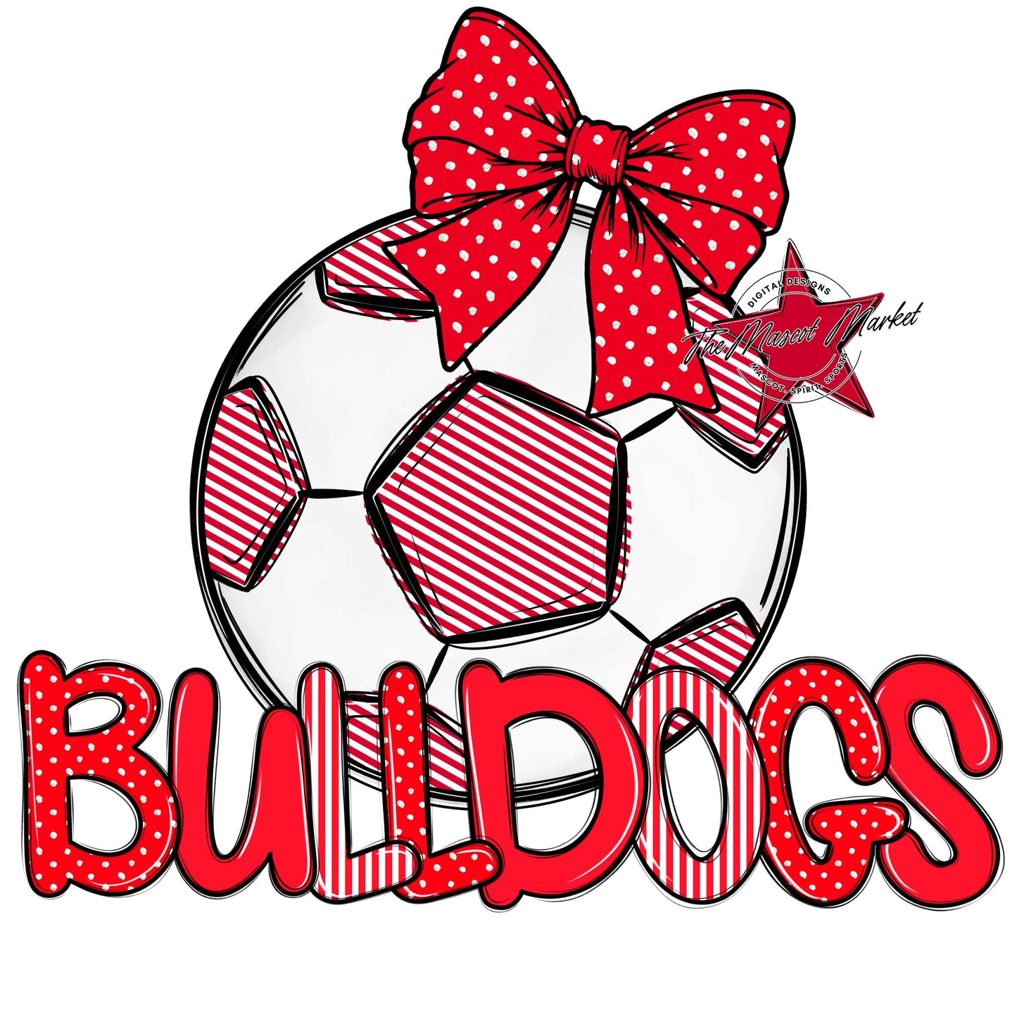 Bulldogs Soccer Spirit Design-Bright Red