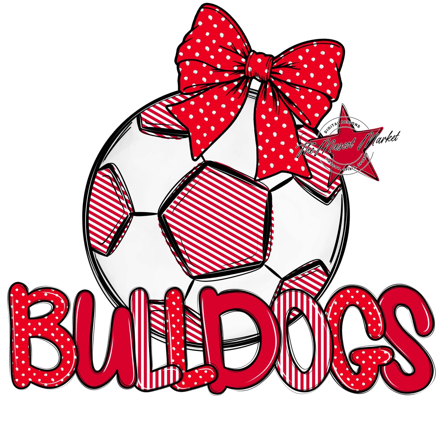Bulldogs Soccer Spirit Design-Red