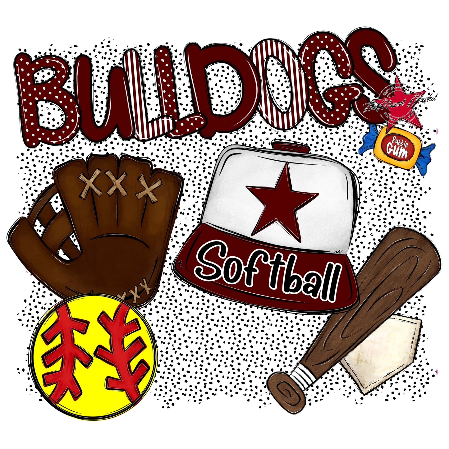 Bulldogs Softball Spirit-Maroon