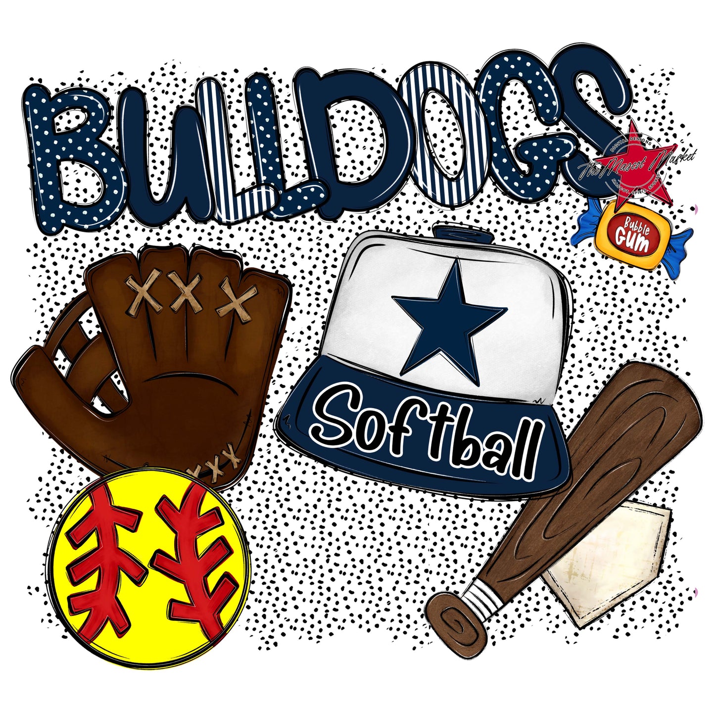 Bulldogs Softball Spirit-Navy