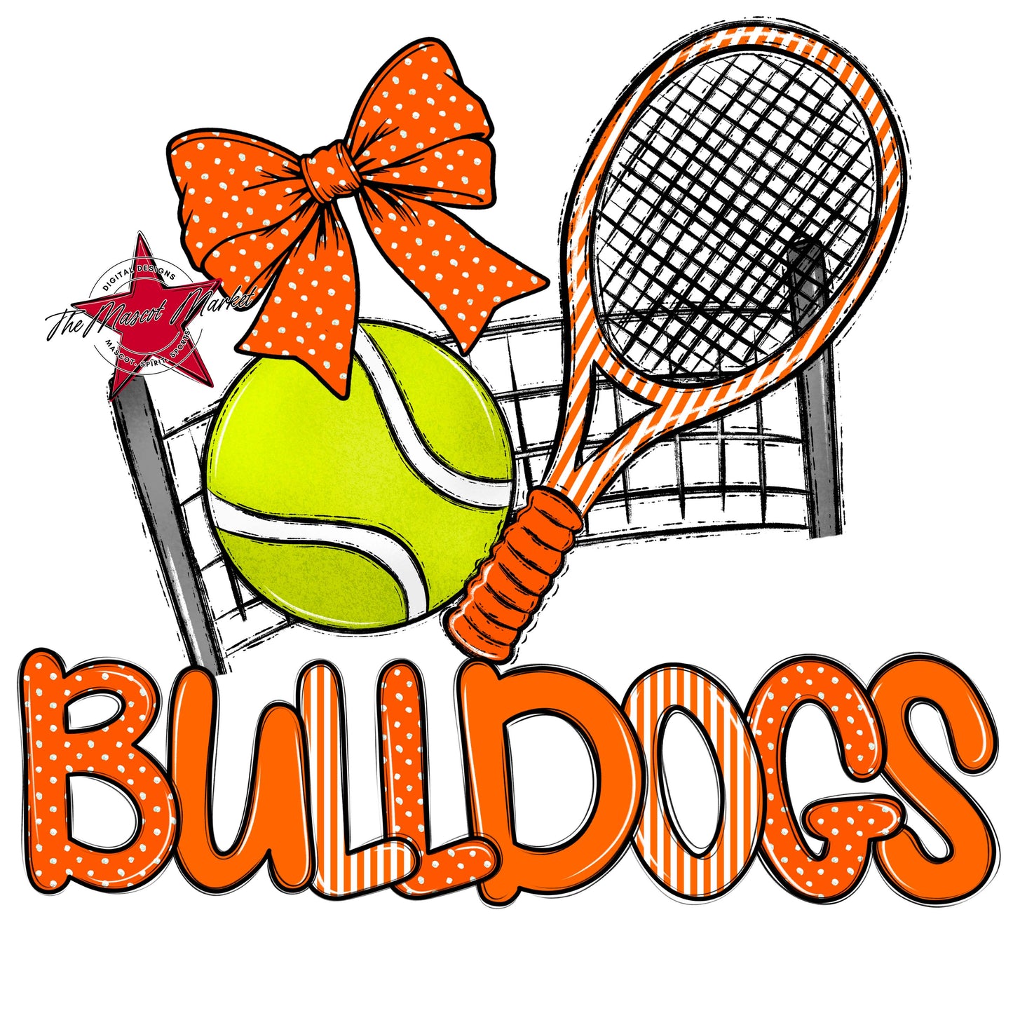 Bulldogs Tennis Spirit Design-Orange