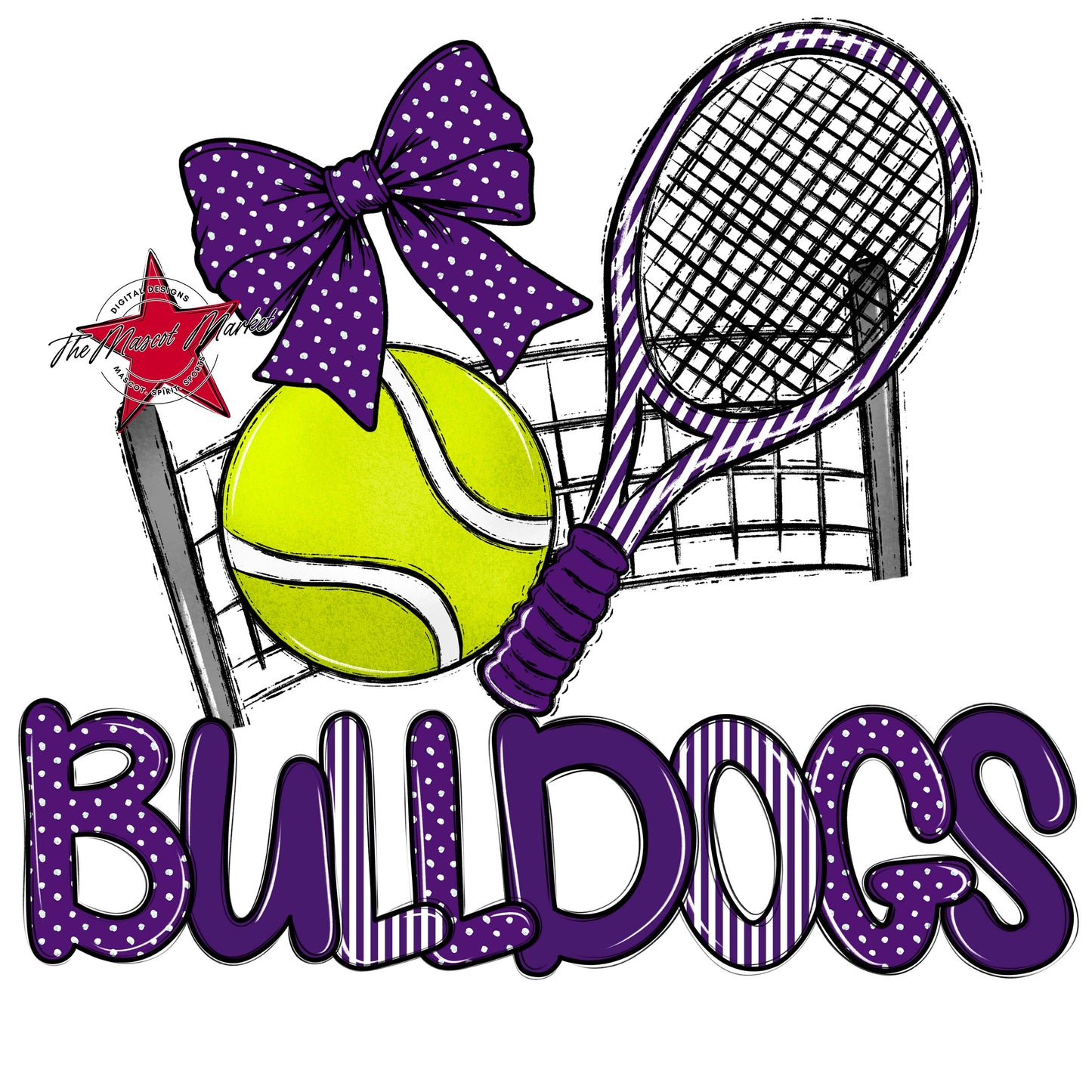 Bulldogs Tennis Spirit Design-Purple