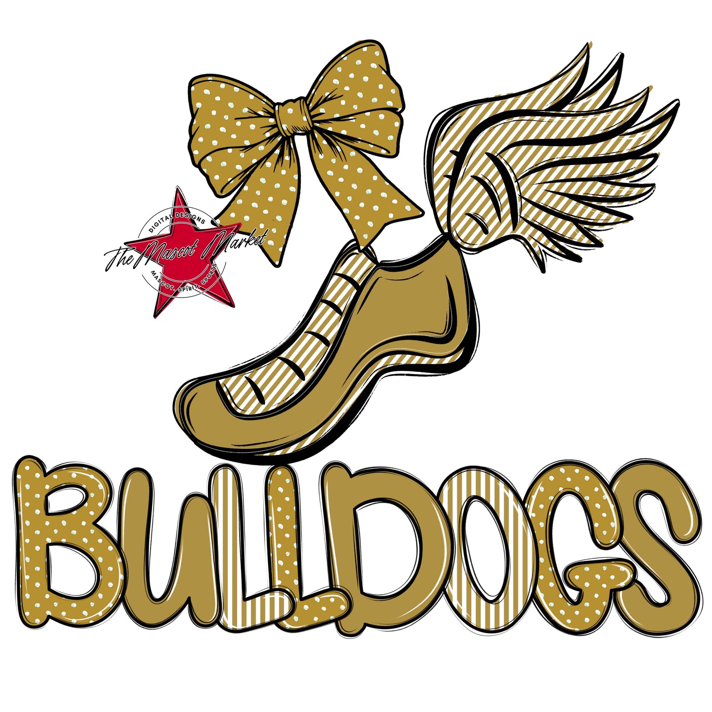 Bulldogs Track Spirit Design-Gold