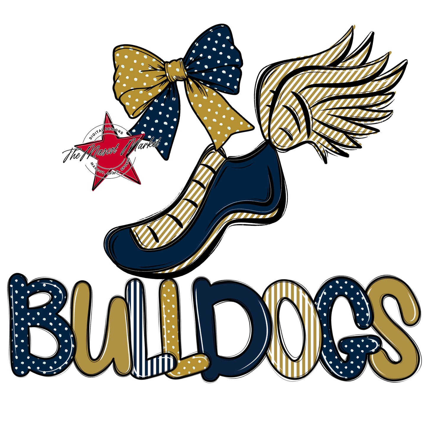 Bulldogs Track Spirit Design-Navy & Gold