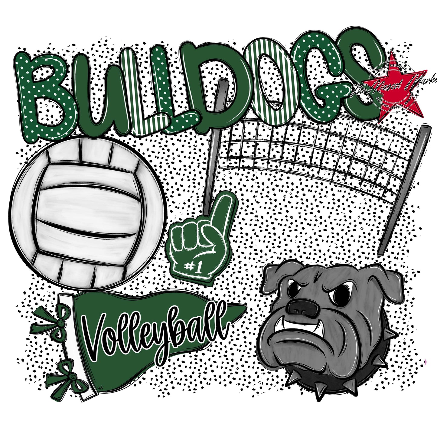 Bulldogs Volleyball Spirit-Green