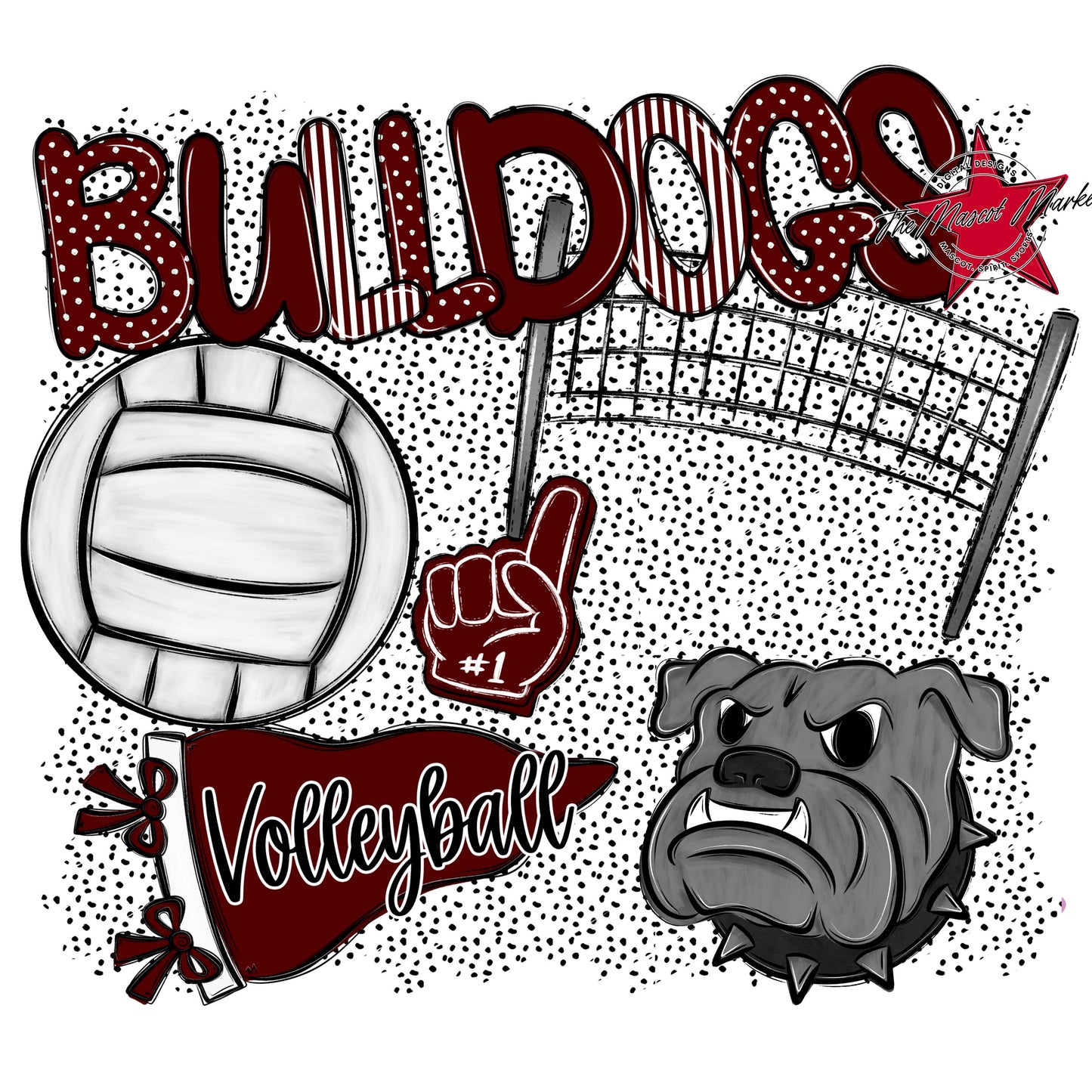 Bulldogs Volleyball Spirit-Maroon