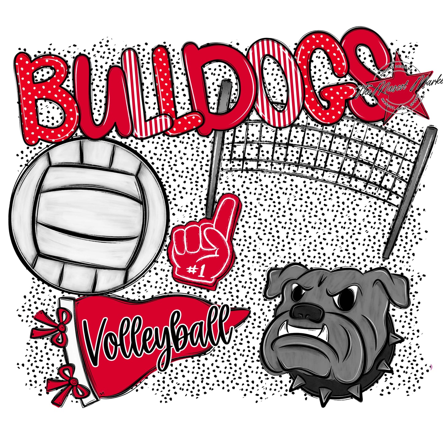 Bulldogs Volleyball Spirit-Red