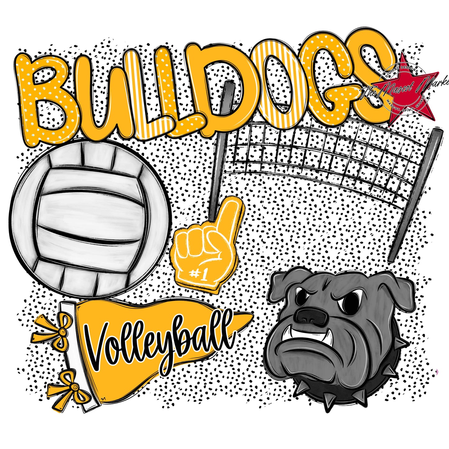 Bulldogs Volleyball Spirit-Yellow