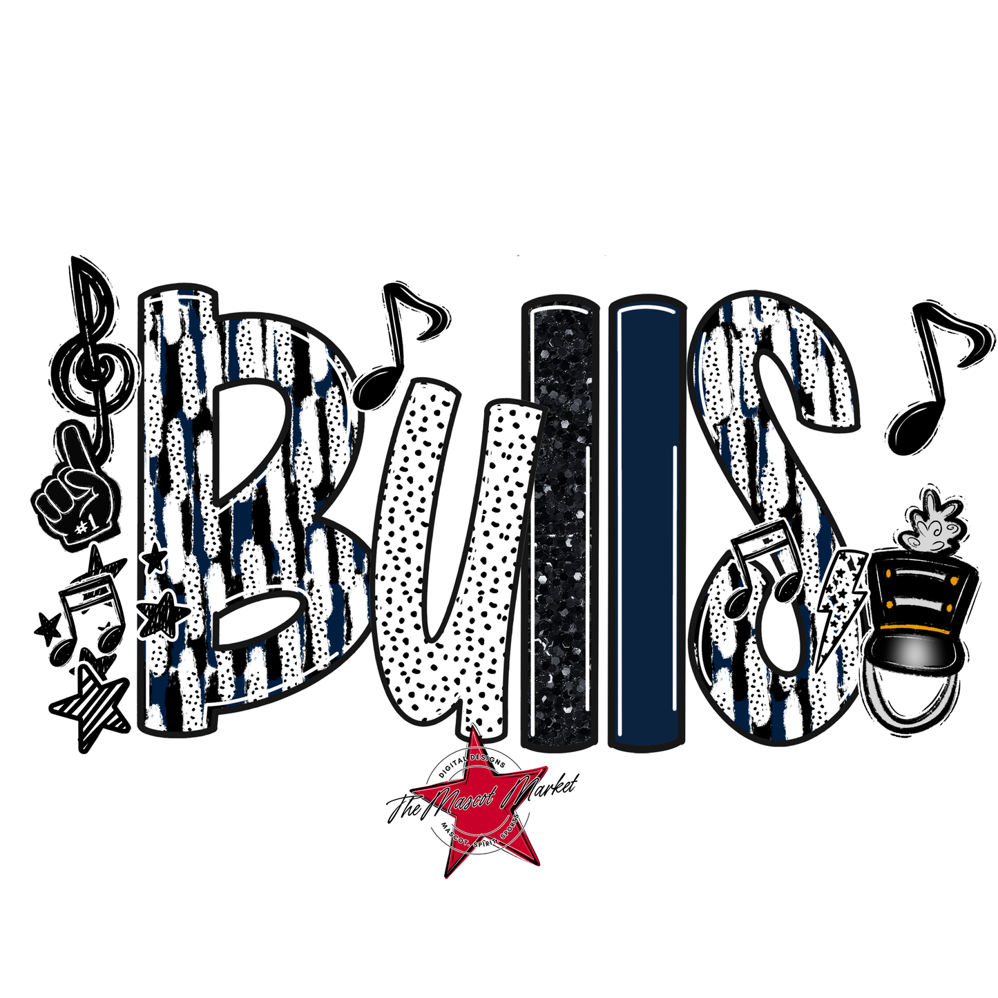 Bulls Band Scrape-Navy