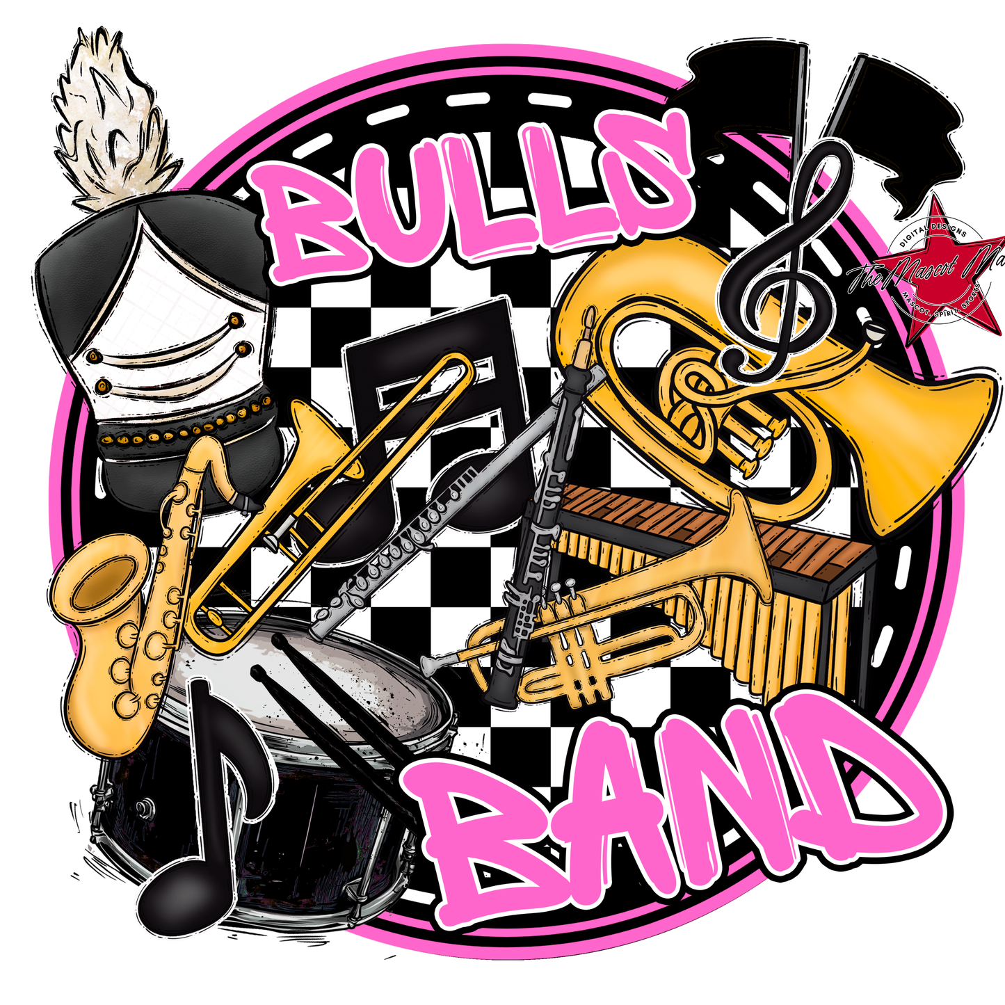 Bulls Circle Band Design-Baby Pink