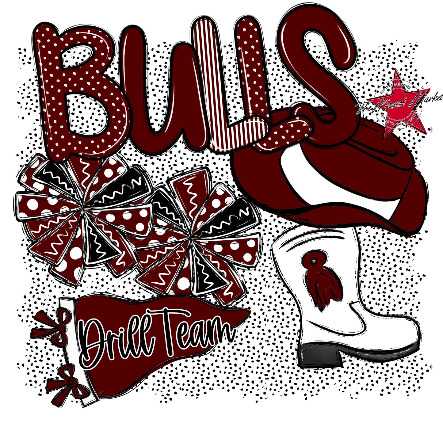 Bulls Drillteam Spirit-Maroon