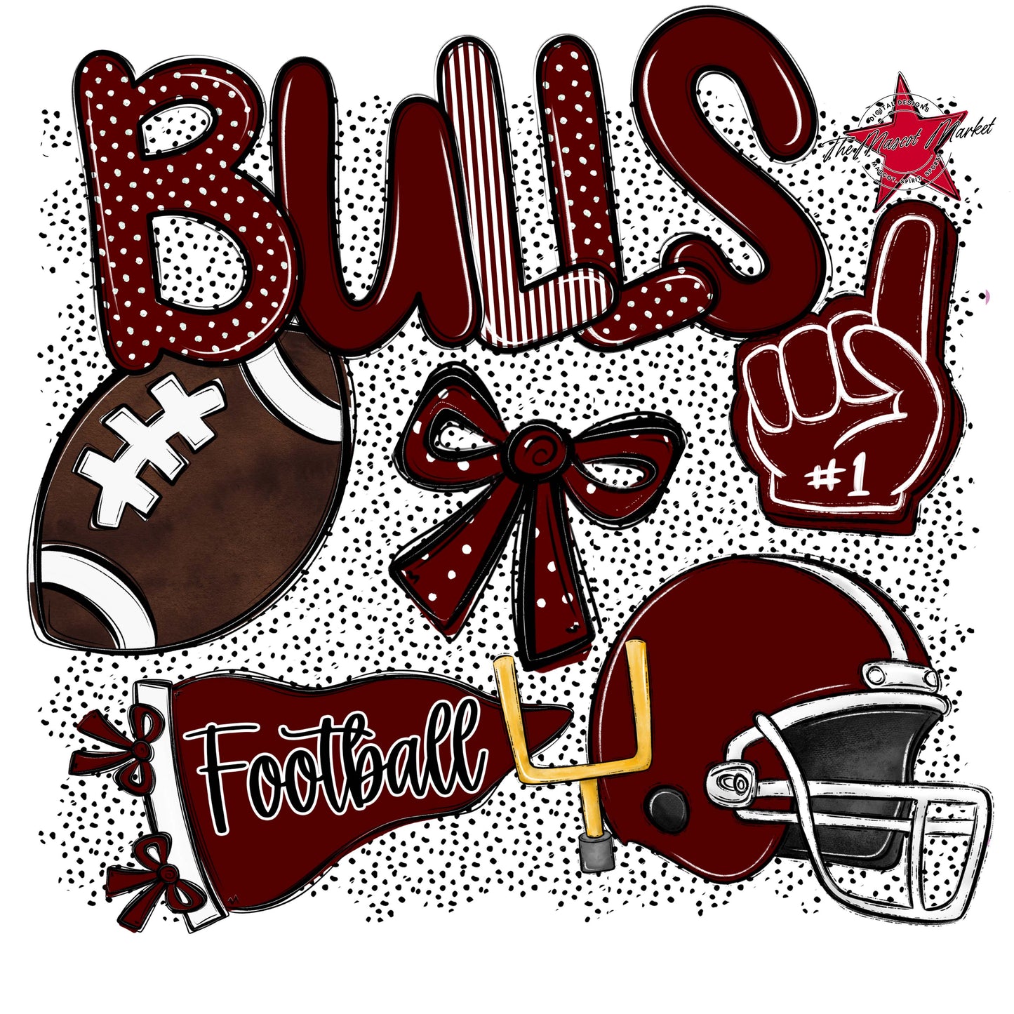 Bulls Football Spirit-Maroon