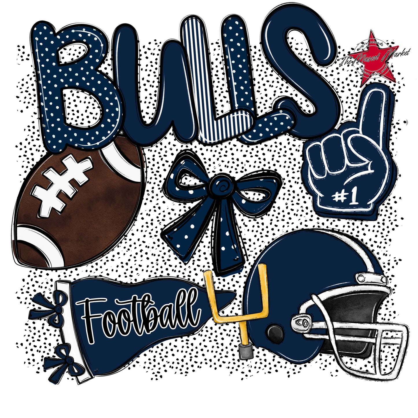 Bulls Football Spirit-Navy