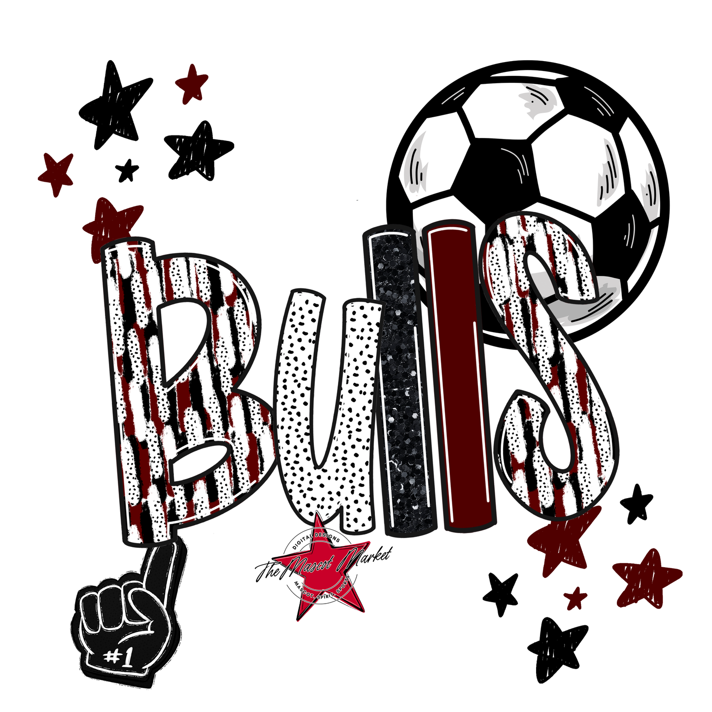Bulls Soccer Scrape-Maroon