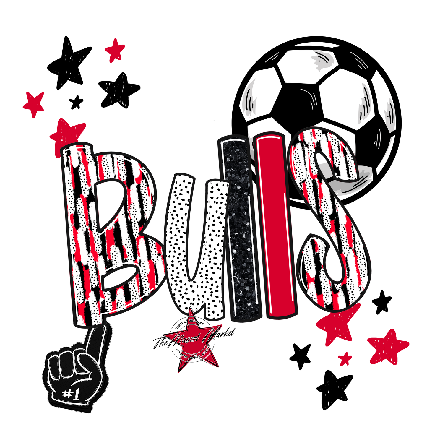 Bulls Soccer Scrape-Red