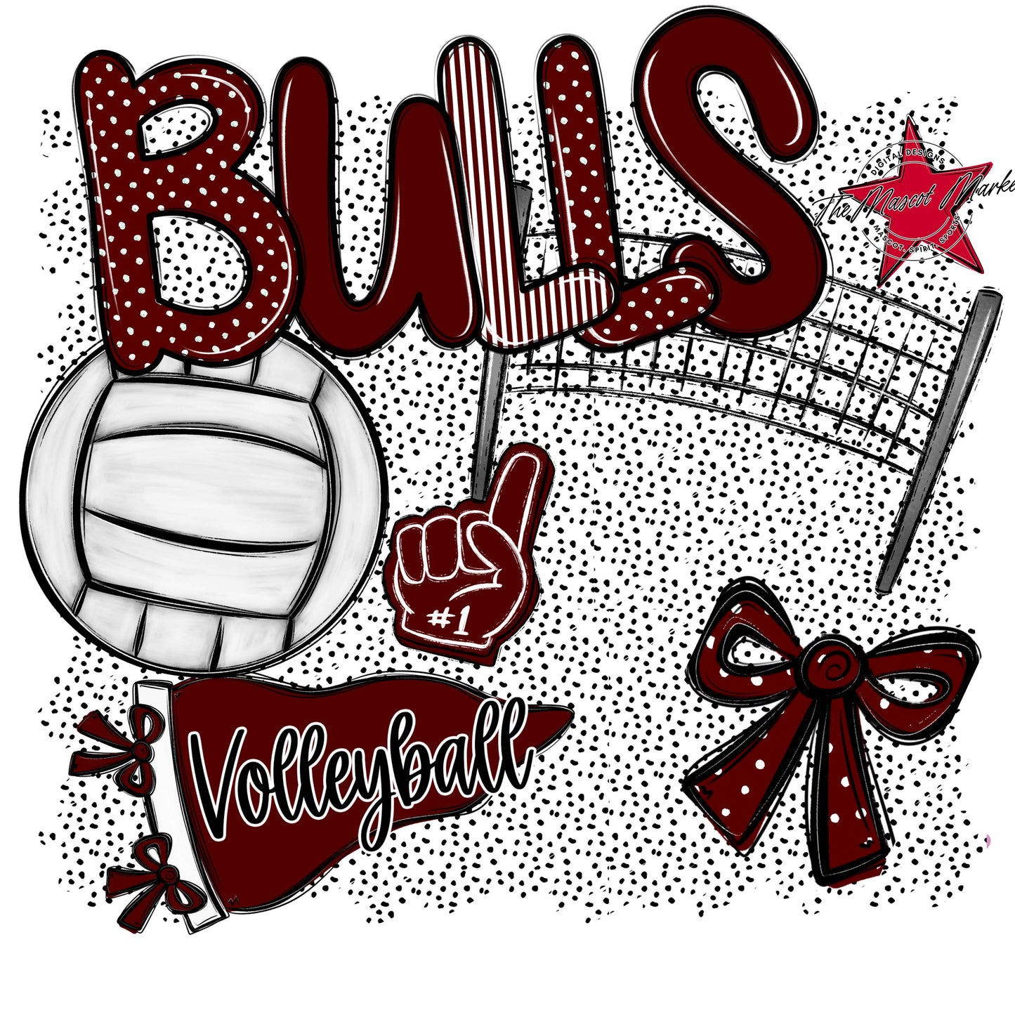 Bulls Volleyball Spirit-Maroon